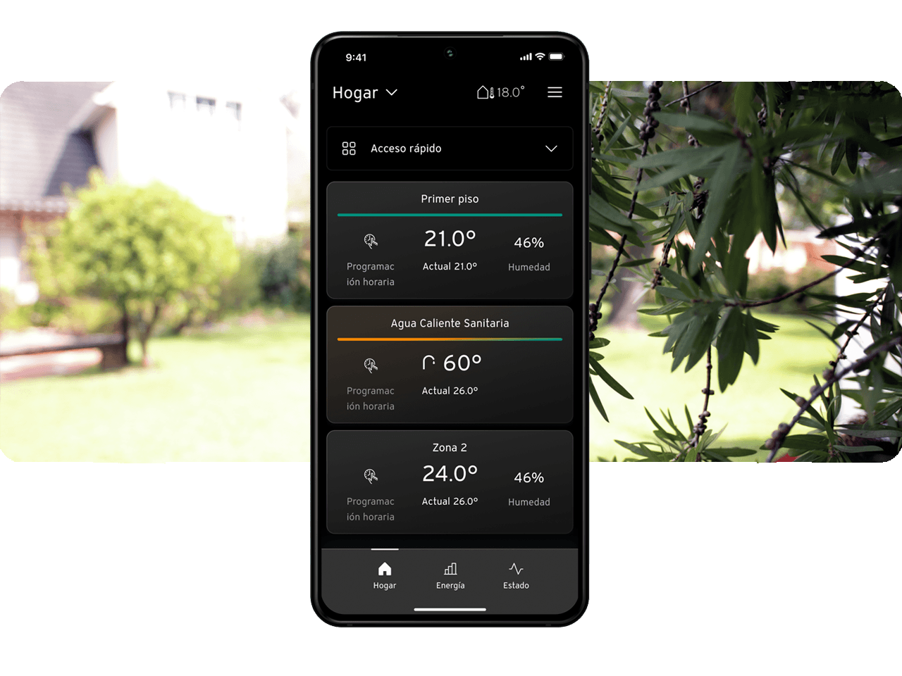 myVAILLANT Services app en un móvil
