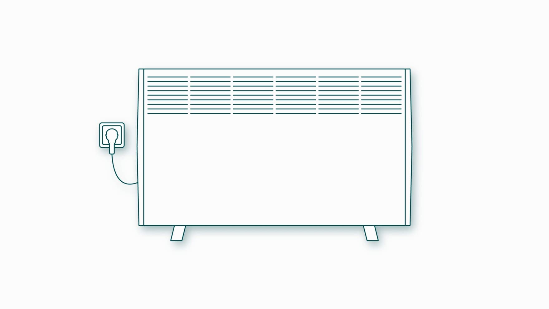 Dibujo gráfico de un radiador convector