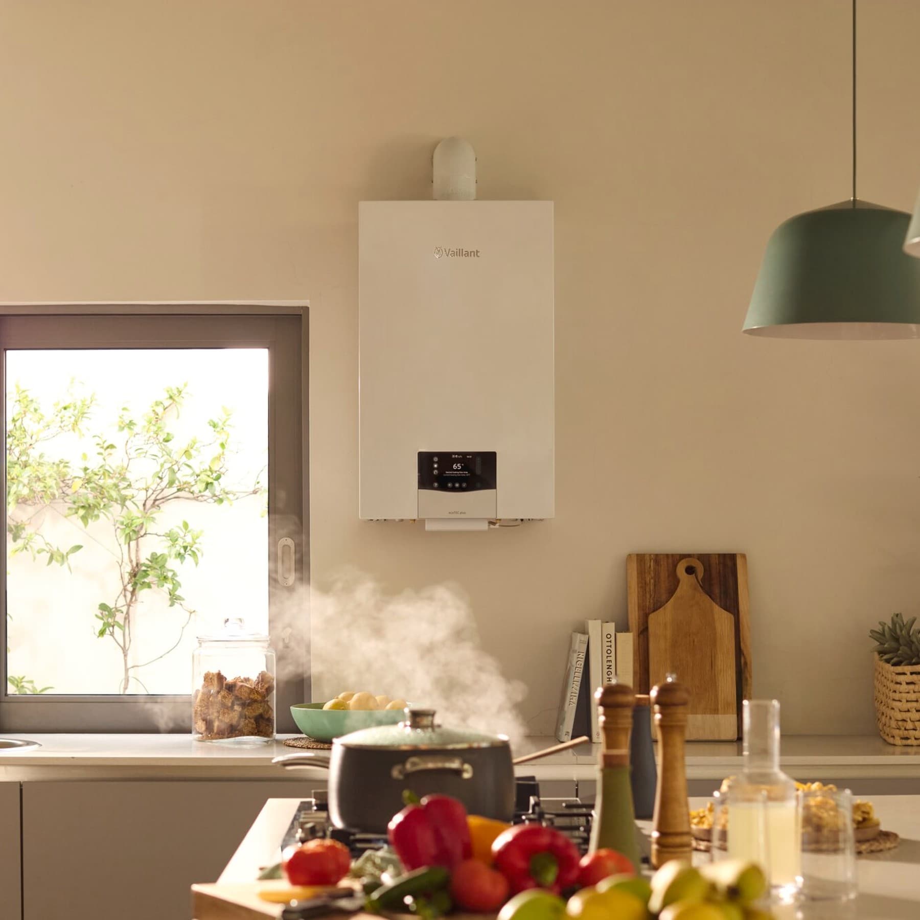 Caldera ecoTEC plus instalada en una cocina