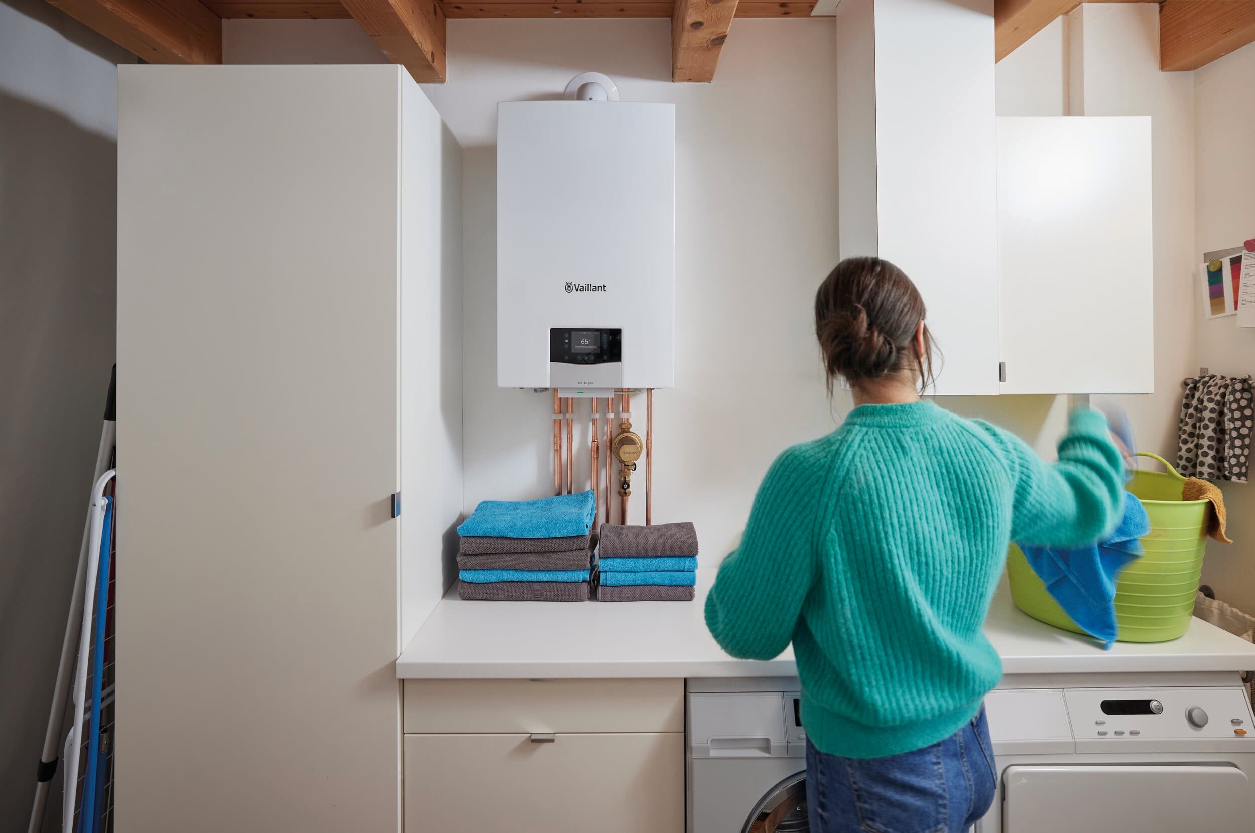 Una caldera ecoTEC exclusive de Vaillant instalada en un hogar
