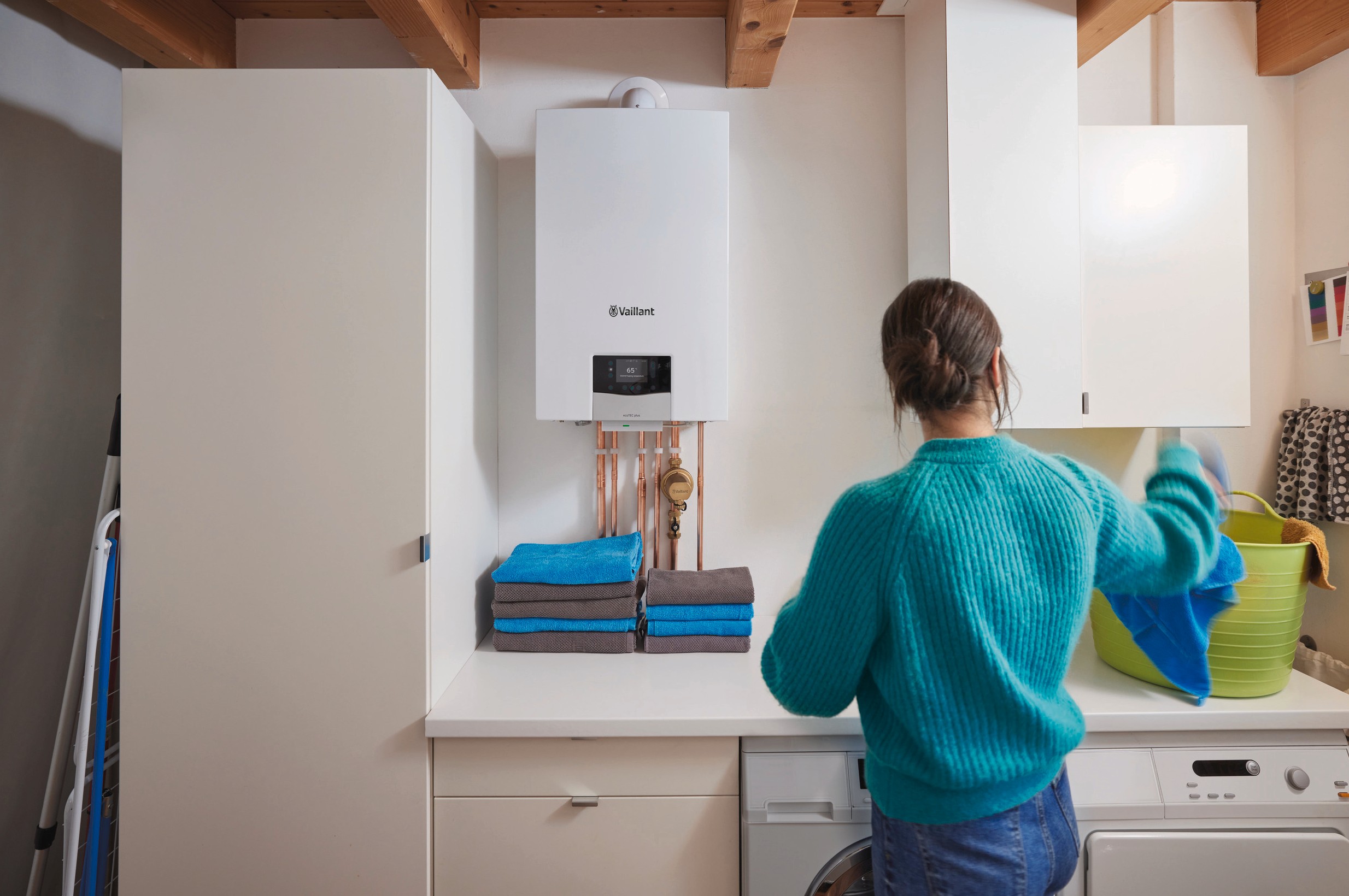 Una caldera ecoTEC exclusive de Vaillant instalada en un hogar